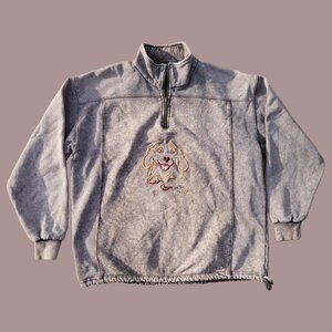 ☆🐶⋆｡ Graham Howard vintage dog embroidered quarter zip sweatshirt 𖦹°🐶‧☆